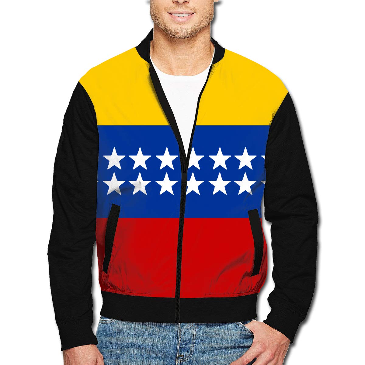 Jackets & Coats Flag of Gran Colombia Mens Bomber Jacket Casual Track