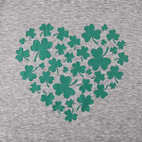 Chulianyouhuo St. Patricks Day Shirts for Women Irish Shamrock Novel Love Heart Short Sleeve Tee Tops Grey