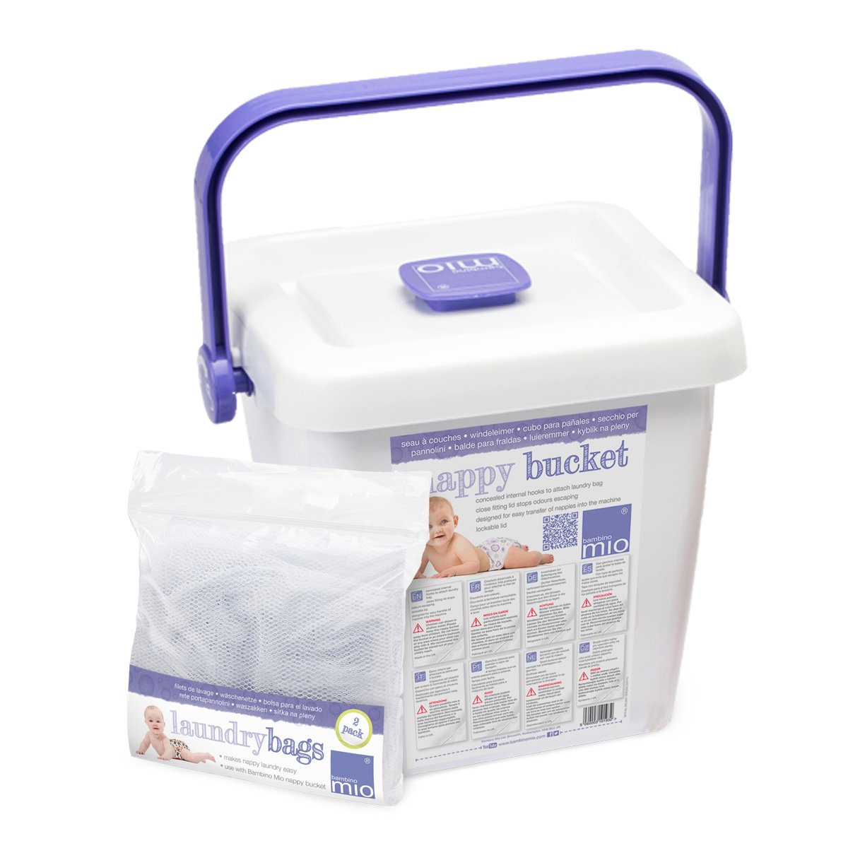 Bambino Mio, Nappy Bucket & Laundry Bags, Perfect Storage for Reusable Nappies