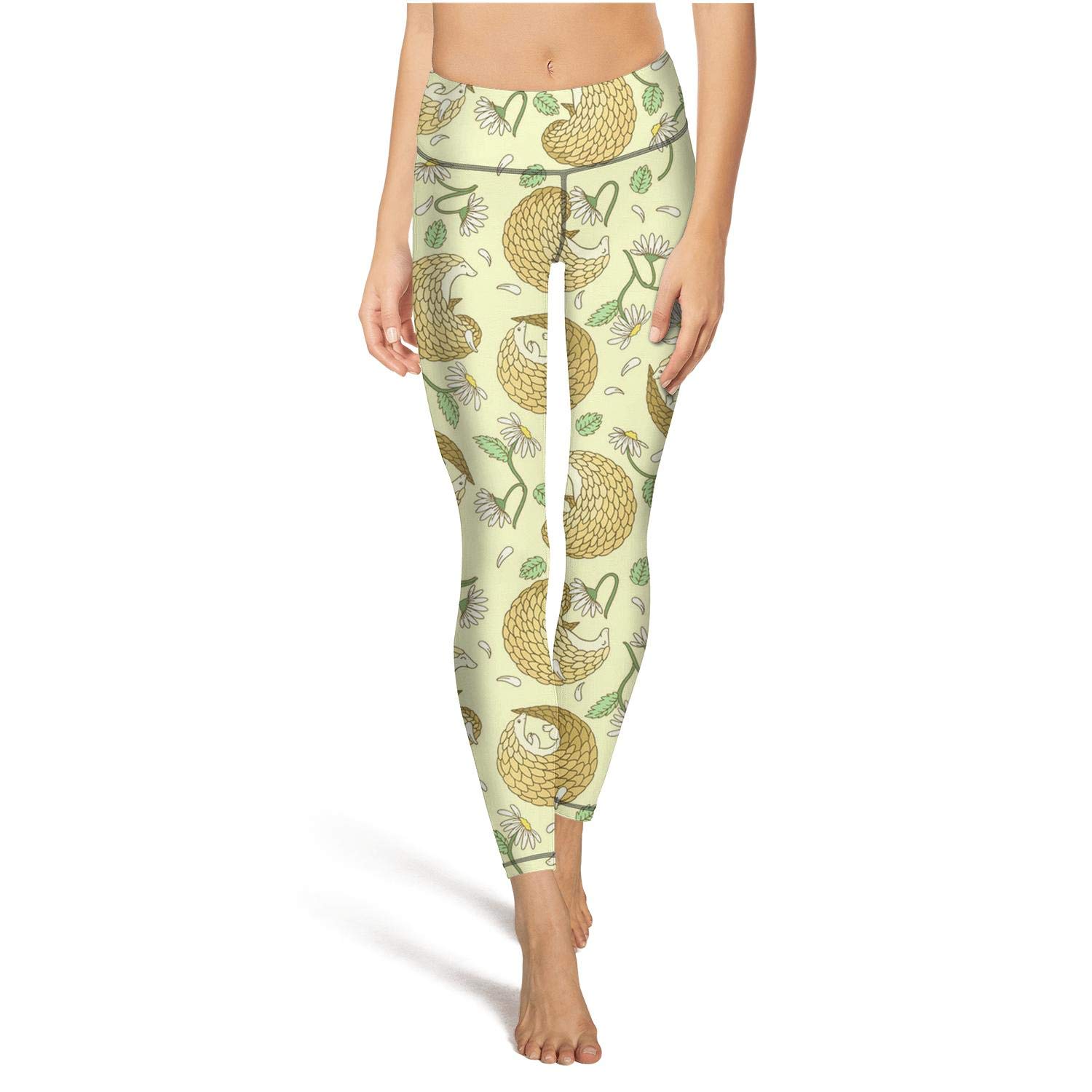 AWAWE Pangolins Daisies Pattern Legging Pants neon Workout