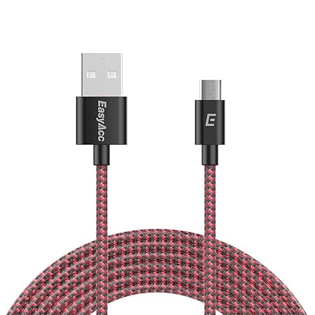 EasyAcc [3 Meter] XwearLine Micro USB Daten & Sync Kabel Geflochtene Schneller Ladekabel für Andriod Samsung Galaxy S7/Edge, 