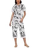 HONG HUI Women's Pajama Set Sleepwear Tops with