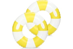 2 PCS 35 inch Inflatable Pool Floats for Swimming Pool Party Lake Beach Adults -Striped Floaties Pool Tubes Swim Rings Tubes 