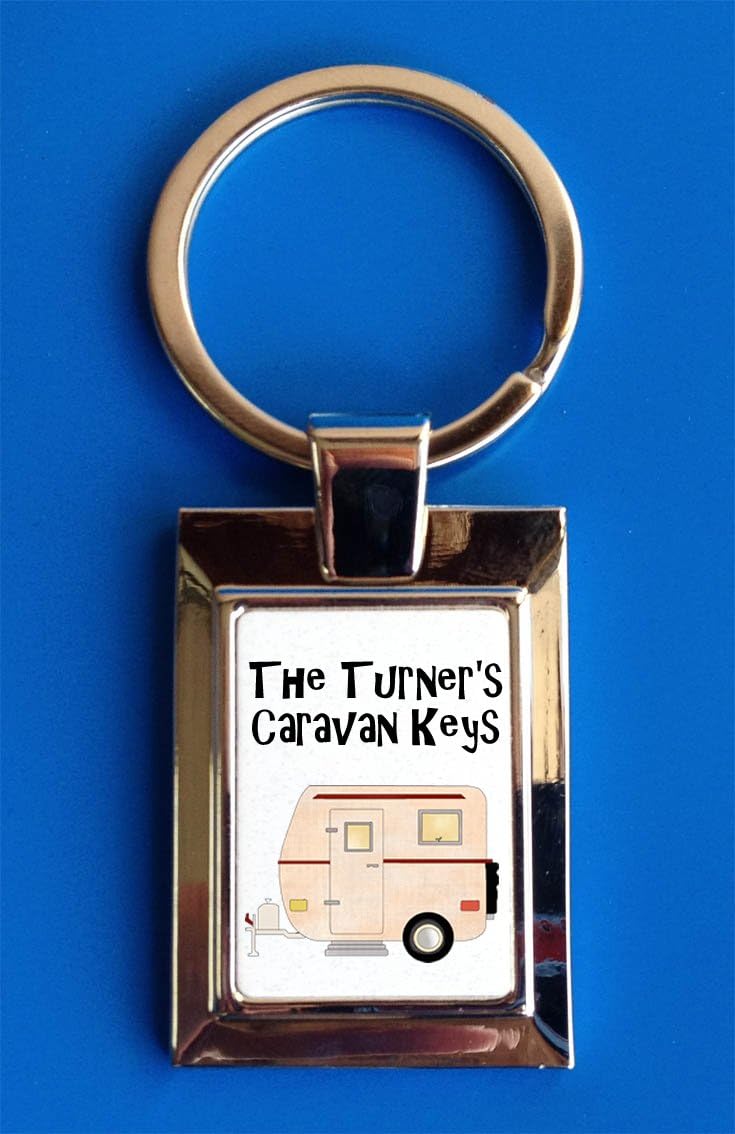 Maisie Moo Gifts Limited Personalised Caravan Keys Gift Keyring - INCLUDES FREE UK POSTAGE