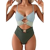 Eomenie Sexy One Piece Swimsuit for Women Cutout Monokini Bathing Suit Starfish Beach Resort Swimwear