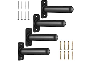 KDNVPS Wall Mounted Weight Plate Holder for 2" Olympic Plates, Heavy Duty Steel Weight Rack Storage, Space Saving Wall Mount Home Gym Organizer (4 Packs, 2 Inch Rounded End)