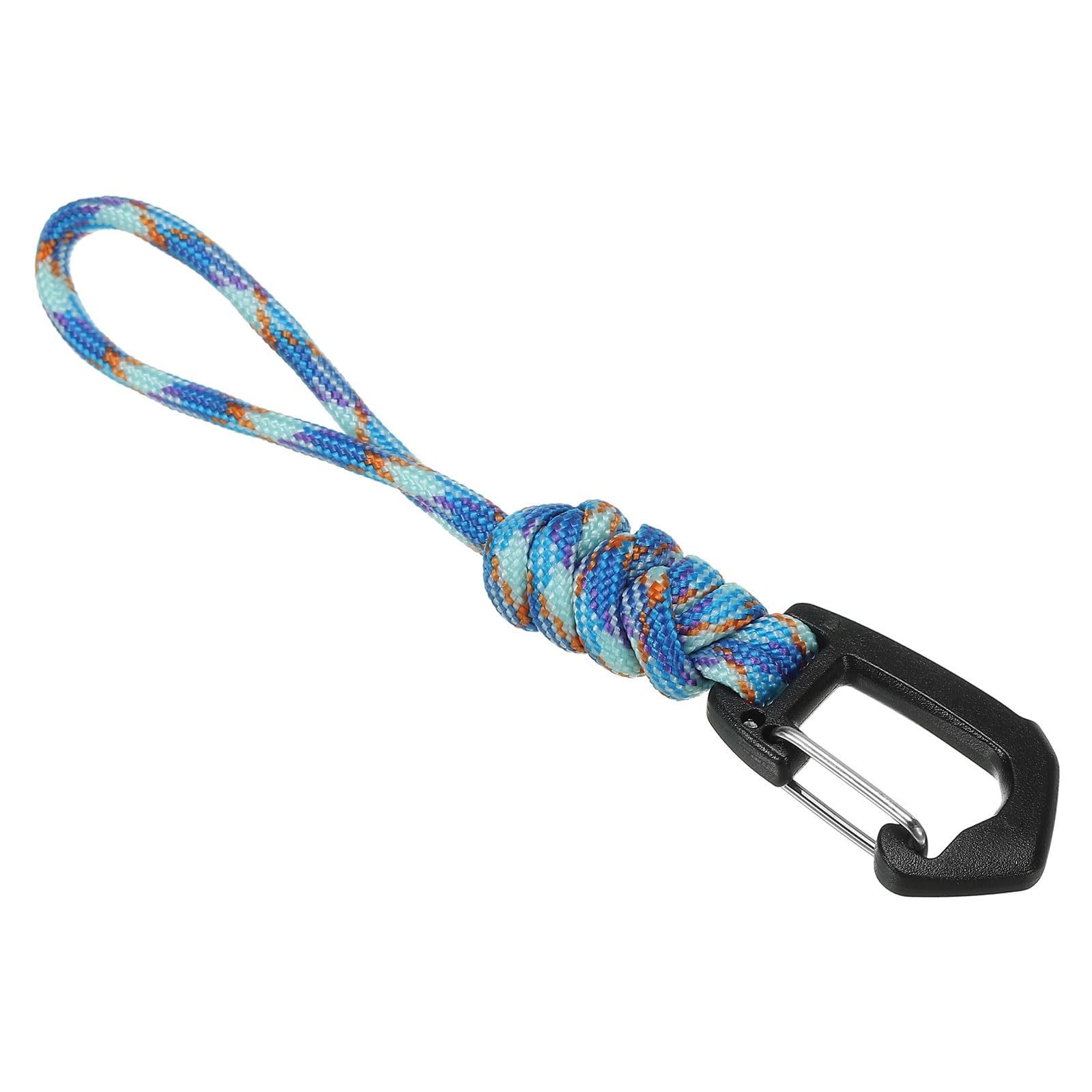 PATIKIL Badge Lanyard 4.7 Inch, Necklace Keychain Cord Metal Clasp Hook Ring Strap for Keys Whistle ID Card Badge Holder, Camo Blue