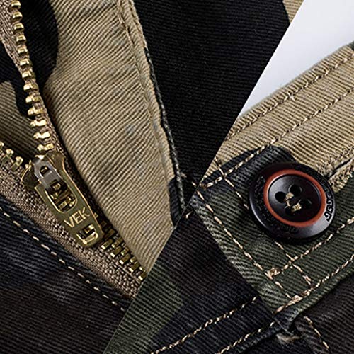 YKARITIANNA Men's Fashion Dungarees Casual Cotton Multi-Pocket Outdoors Work Trouser Cargo Short Pants Army Green - Thumbnail 4