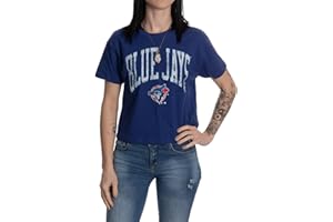 Bulletin Toronto Blue Jays Women’s Cropped T-Shirt – Ladies Short Sleeve Baseball Fan Tee, Casual Athletic Crop Top