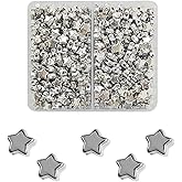 400 Pieces Star Shape Spacer Beads, 6mm Large Hole Loose Beads Accessories for Jewelry Making (Silver)