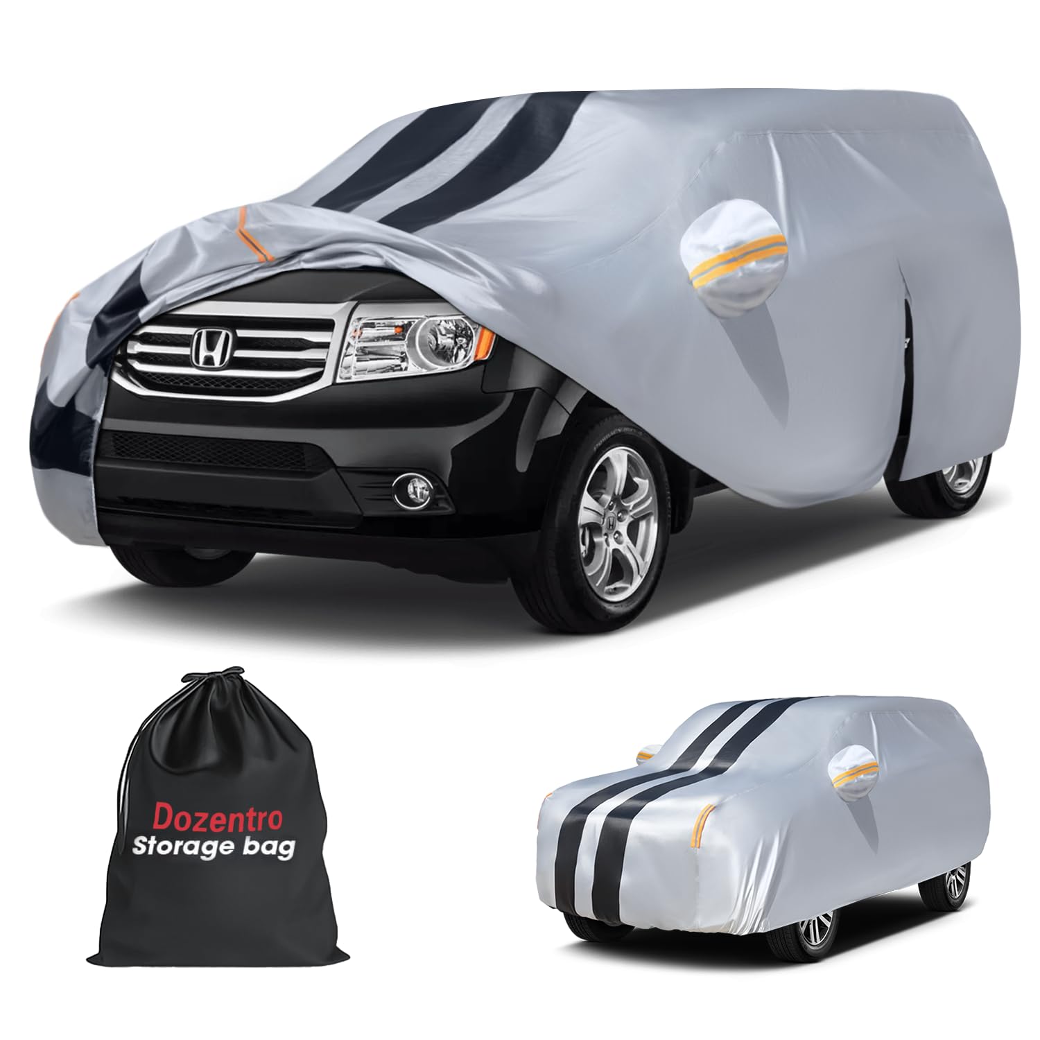 Photo 1 of 10 Layers Sedan Car Cover Custom Fit for Honda Pilot(2003-2025), 100% Waterproof All Weather for Automobiles, Gift with Towel, Heavy Duty Car Covers for Rain Sun UV Protection with Door Zipper.