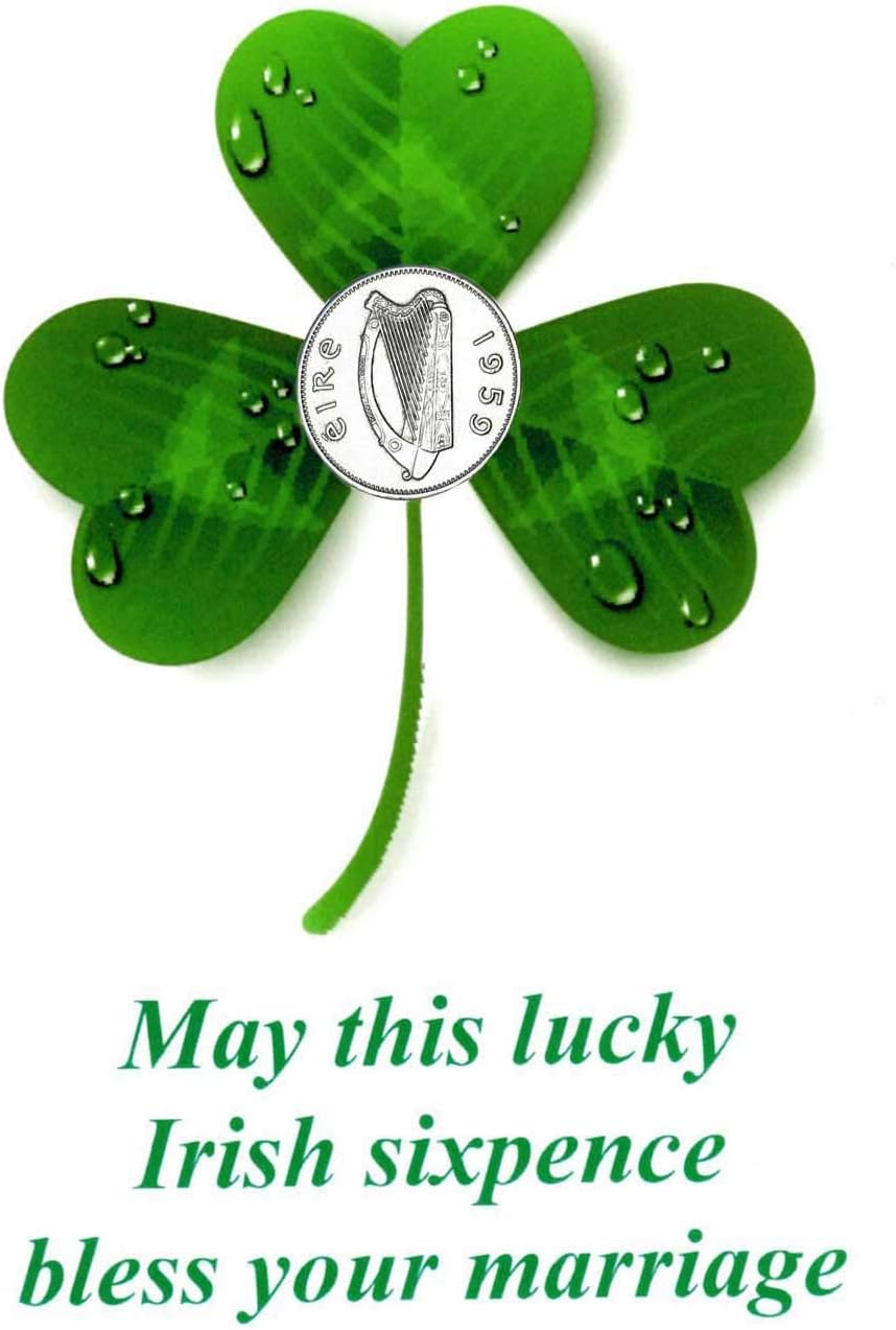 Lucky Irish Sixpence with Card for the Bride