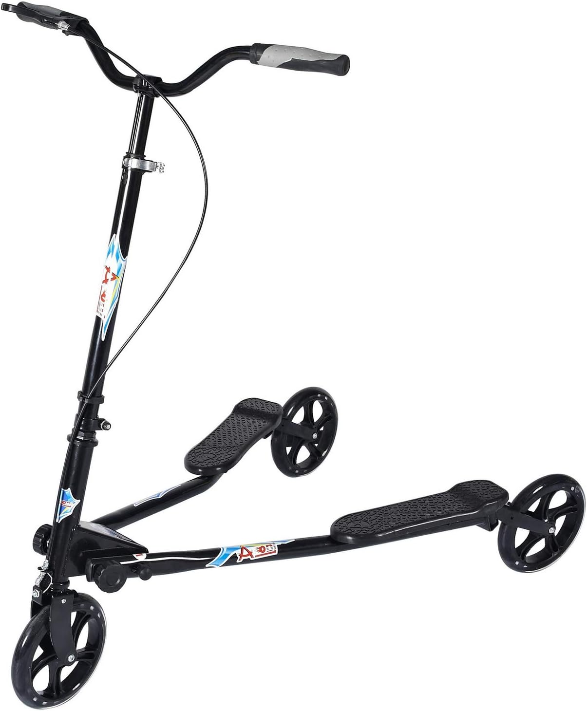 AODI 3 Wheel Foldable Scooter Swing Scooter Tri Slider Kick Wiggle Scooters Push Drifting with Adjustable Handle for Boys/Girl/Adult Age 8 Years Old and Up