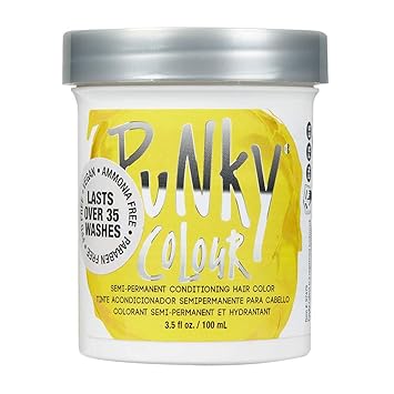 Punky Bright Yellow Semi Permanent Conditioning Hair Color, Vegan, PPD and Paraben Free, lasts up to 25 washes, 3.5oz