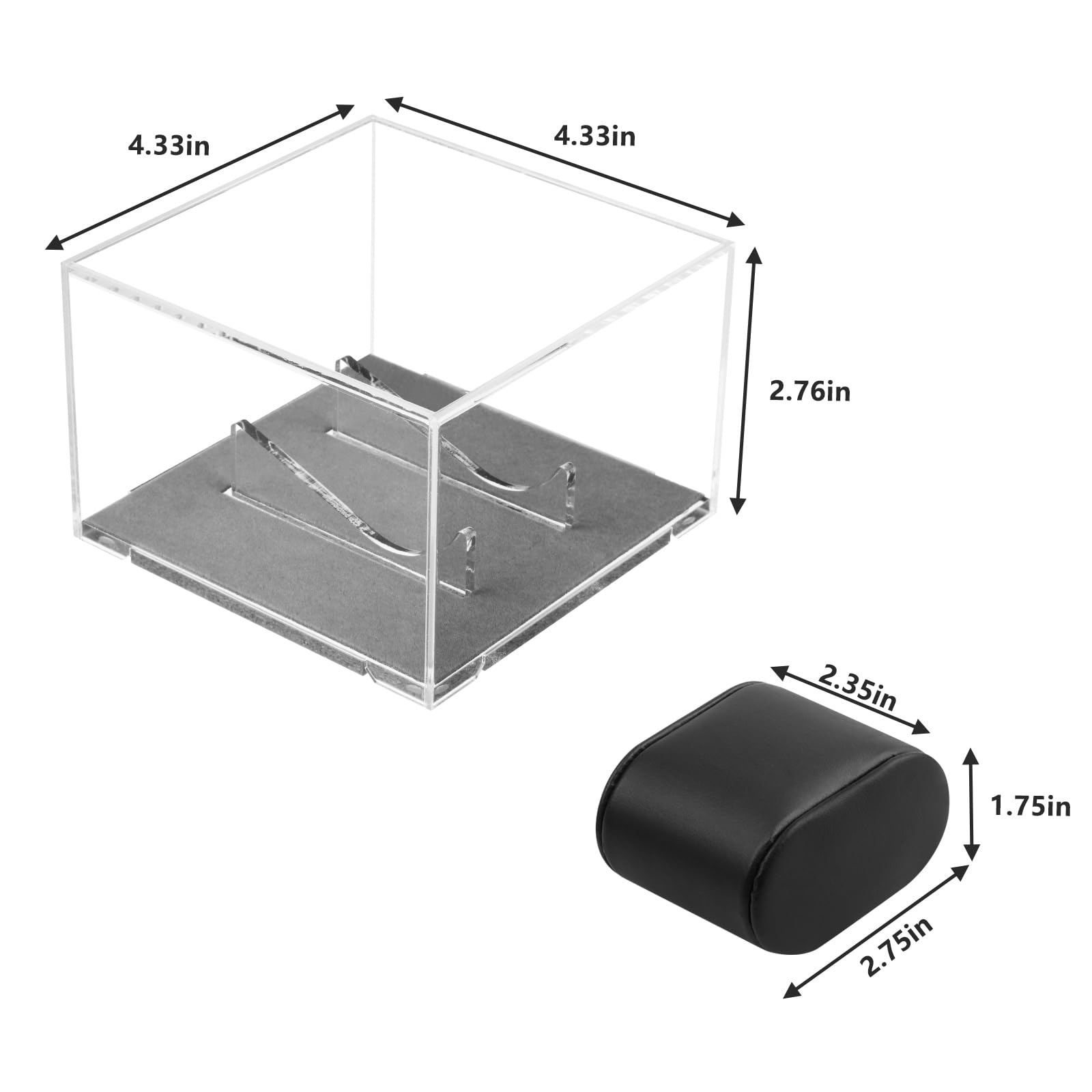 Homakover Acrylic Watch Display Case with Leather Watch Pillow, Watch Box Watch Organizer Holder, Watch Box Stand for Men Watch Collection, Gift for Boyfriend Father’s Day Birthday