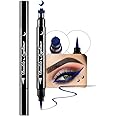 evpct 1Pcs Blue Colored Winged Eyeliners Stamp, Blue Moon Face Stamps Makeup Eyeliner Eye Stamp Liners Tool Set Kit for Women Waterproof, Wing Eyeliner Stamp Figures Tool Wingliner Shapes, 06#