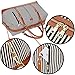 BAOSHA HB-14 Canvas Travel Tote Duffel Bag Carry on Weekender Overnight Bag Oversized for Women and Ladies (Black Strips) 21.3''*13''*9.4''