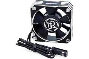 SURPASS HOBBY USA Surpass Hobby 35mm Cooling Fan 21000RPM 8.4V Aluminum RC Motor ESC Fan for 1/8 1/10 Scale RC Car 3650,3660,3670 Brushless Motor (Black+Silver)