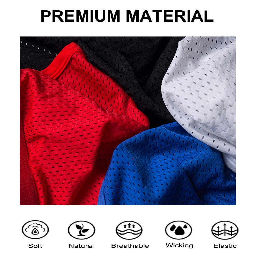 Comhere Men\'s Jockstraps Underwear Athletic Supporters Elastic Mesh Bikini Briefs Thong (Blue, XL)