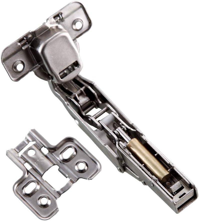 AOLISHENG 175 Degree Kitchen Cabinet Hinges Soft Close 35mm, Full Overlay, 1 Pair, Silver, 175°/Full Overlay (1 Pair) - Image 5