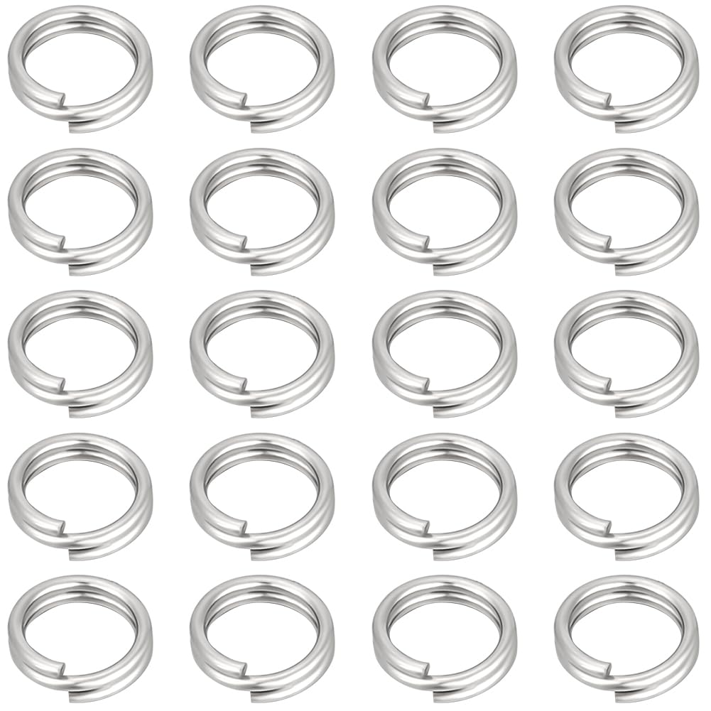 Beebeecraft 1 Box 400Pcs 8mm Double Loop Jump Rings 304 Stainless Steel Open Jump Rings Split Round Rings for Diy Bracelet Necklace Keychains Crafts Jewelry Making supplies