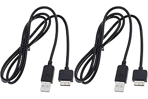 The Lord of the Tools 2Pcs USB Charging Cable Replacement Compatible with PS Vita 1000 Models 2 in 1 USB Data Charge Cable Electronic Accessories 1.1m Black