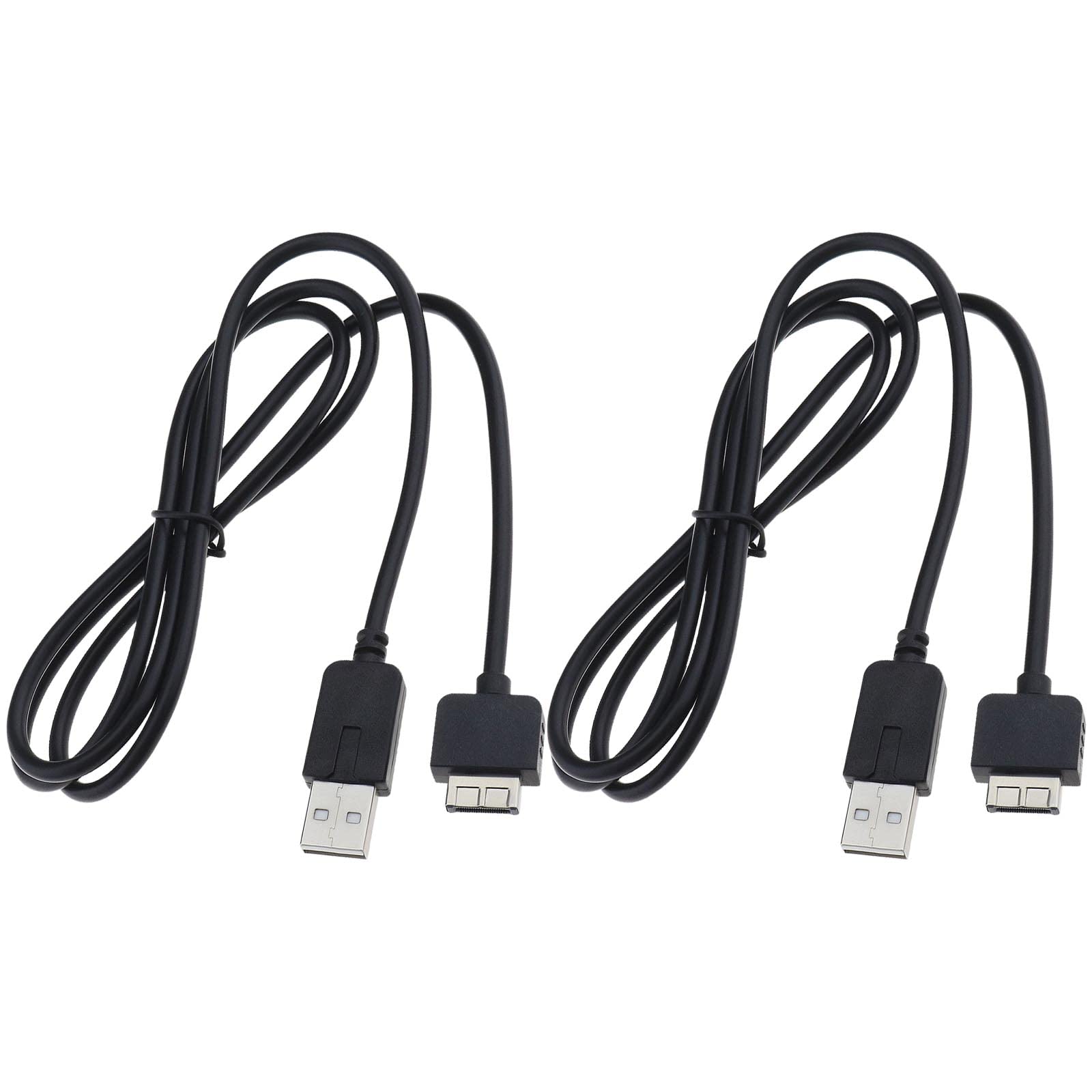 SG Store 2Pcs USB Charging Cable Replacement Compatible with PS Vita 1000 Models 2 in 1 USB Data Charge Cable Electronic Accessories 1.1m Black