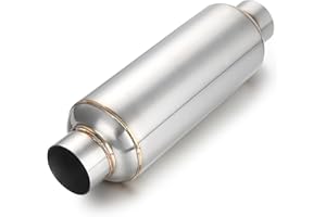 A-KARCK 2.25" Inlet Exhaust Resonator, Muffler Resonator 2.25" Inlet 2.25" Outlet 14'' Overall Length Stainless Steel