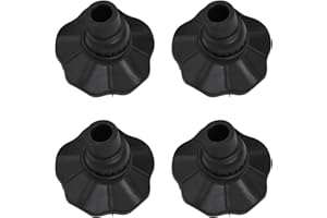 ZYNCUE 4pcs Outdoor Camping Chair Foot Pads Plastic Non-Slip Anti-Sink Leg Covers with Adjustable Angle, Black, Inner Diamete