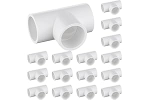 TIANTIANUP 16-Packs 1 inch Tee PVC Fitting 3 Way Furniture Grade Pipe Elbow Connector for DIY PVC Shelf Greenhouse Pipe Fittings