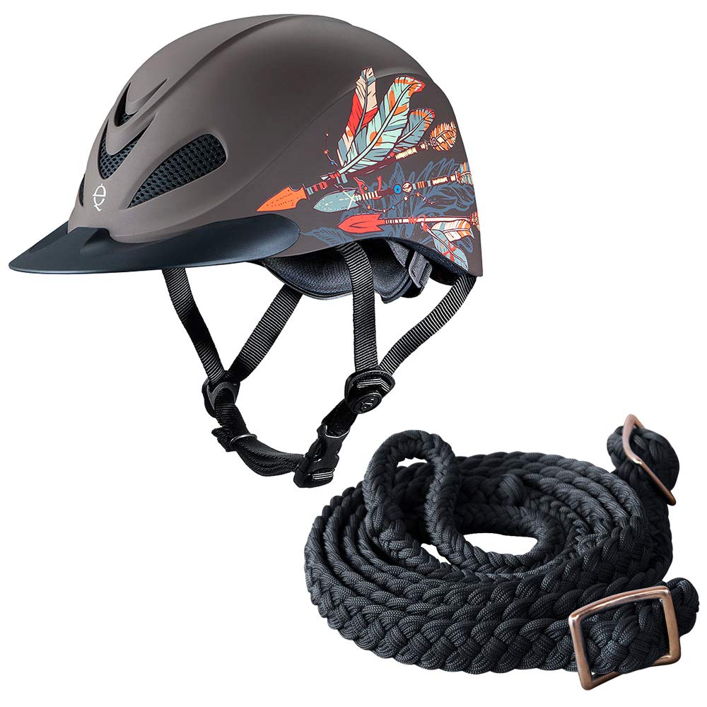 Troxel Lrg Sure Fit Pro Duratec Matte Finish Horse Riding Helmet Arrow W/Reins