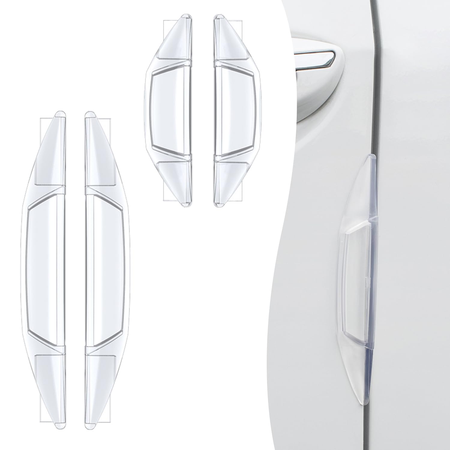 Photo 1 of ***MISSING 2 PIECES** Arwrilt 4 PCS Car Door Anti-Collision Strip, Rearview Anti-Impact Sticker, Door Protection Decorative Covers, Door Edge Bumper Guard, Universal Car Side Door Edge Protector (Transparent)