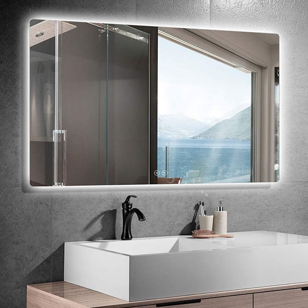 Dimmable LED Bathroom Mirror with Touch Button and BuiltIn