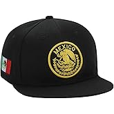 Mexico Eagle Embroidery Snapback Hat Adjustable Mexico Flag Baseball Cap Black