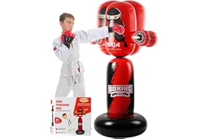 VCOLAN Punching Bag for Kids,New Upgraded 360°Rotating Kids Punching Bag,Inflatable Boxing Bag Toy for Boys Girls, Christmas Birthday Gift for Kids Age 3-12