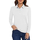 MAGCOMSEN Women's Polo Shirts Long Sleeve Golf Shirt Quick Dry UPF 50+ Sun Protection Lightweight Tennis Shirts