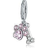 BEEUVIP paw bone Charm 925 Sterling Silver Bead for Charm Bracelets and Necklaces, Birthday Mothers Day Jewelry Gifts Women