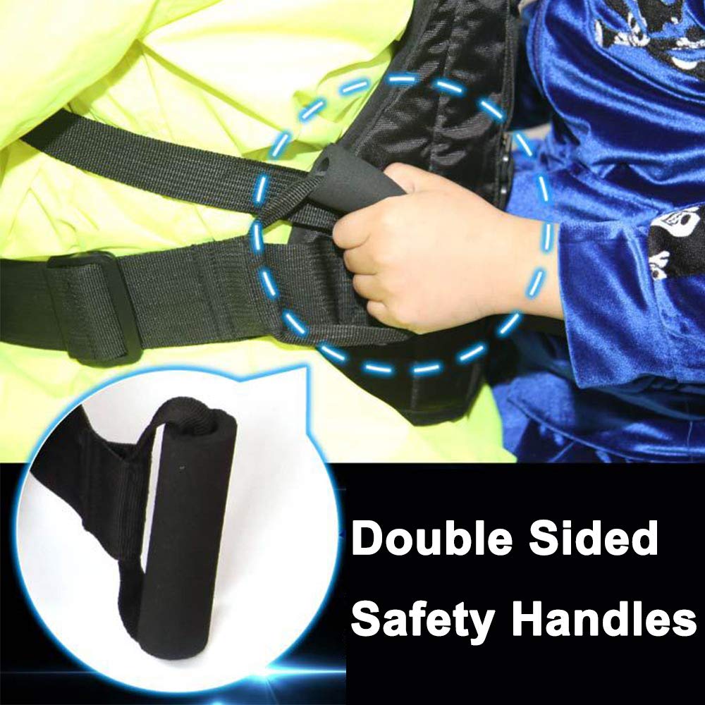 Jolik Child Safety Harness Reflective Child Motorcycle Harness, Adjustable Safety Child Harness with Two Handles, Breathable Material, Black