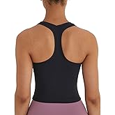 Women's Cropped Racerback Tank Tops Running Workout Tops Active Yoga Tops
