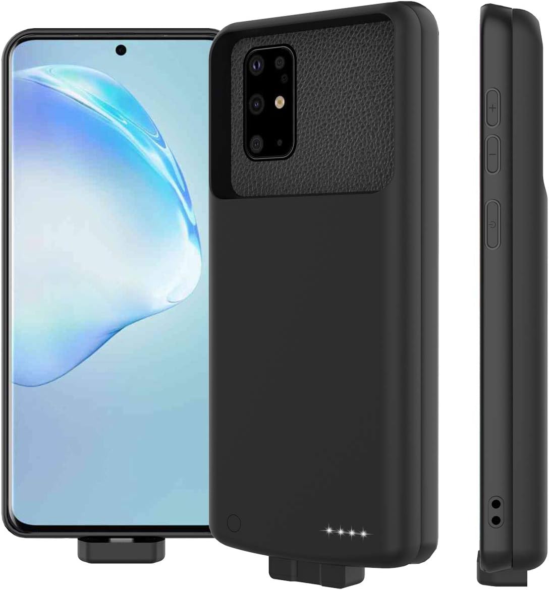 FUSUTONUS Battery Case for Samsung Galaxy S20 Plus 6.7 Inch, 5000mAh Portable Battery Charger Case Magnetic External Backup Charger Power Bank Protective Cover - Black