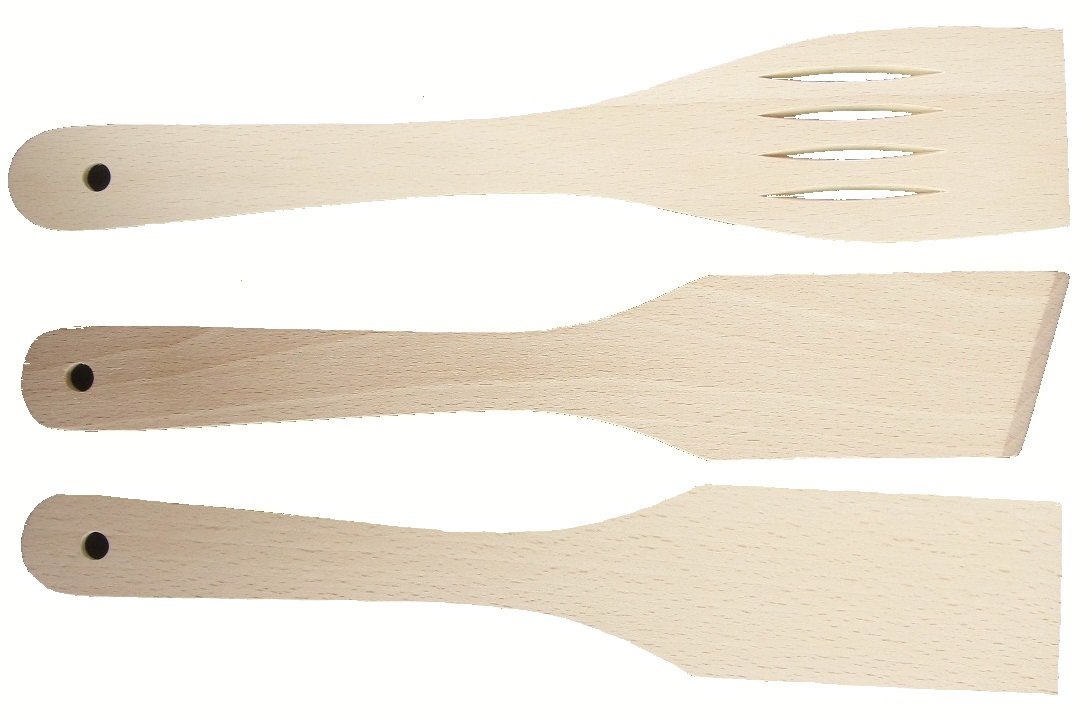 Hagspiel Polished Raw Spoon Made Of Beechwood Spatula 1 Spatula Straight Pack of 1 Spatula, 1 Spatula Slanted Broken