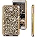 Galaxy Note 3 Case, NSSTAR Beauty Luxury Shiny Sparkle Bling Bling Glitter Handcraft Crystal [Rhinestone Diamond] Hard Plastic Plated Slim Case Cover Full Cover Protective Case for Galaxy Note 3,Gold