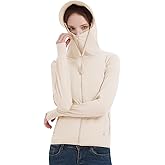 TERODACO Women's UPF 50+ Sun Protection Jacket Lightweight Cooling Long Sleeve Sun Shirt with Hoodie Brim for Outdoor Hiking