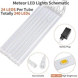 JJGoo Christmas Lights Meteor Shower Rain