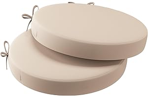 AAAAAcessories Outdoor Seat Cushions for Patio Furniture, Waterproof Replacement Patio Chair Cushions, Set of 2, 15 x 15 x 2 Inch, Beige