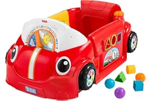 Fisher-Price Baby Toy Laugh & Learn Crawl Around Car Red Activity Center with Educational Music & Lights for Infants Ages 6+ 