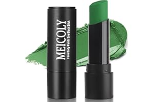 MEICOLY Green Face Body Paint Stick,Christmas Stocking Stuffers,Green Face Paint for Halloween SFX Witch Elphaba Makeup,Camo Hulk Face Painting,Eye Black Stick for Baseball Softball Football Lacrosse