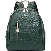 Tote&Carry Apollo BFF Backpack for Women, Vegan Leather, Water-Resistant, Carry-On Luggage for Travel, Work & Daily Use (Alligator Skin, Emerald Green)