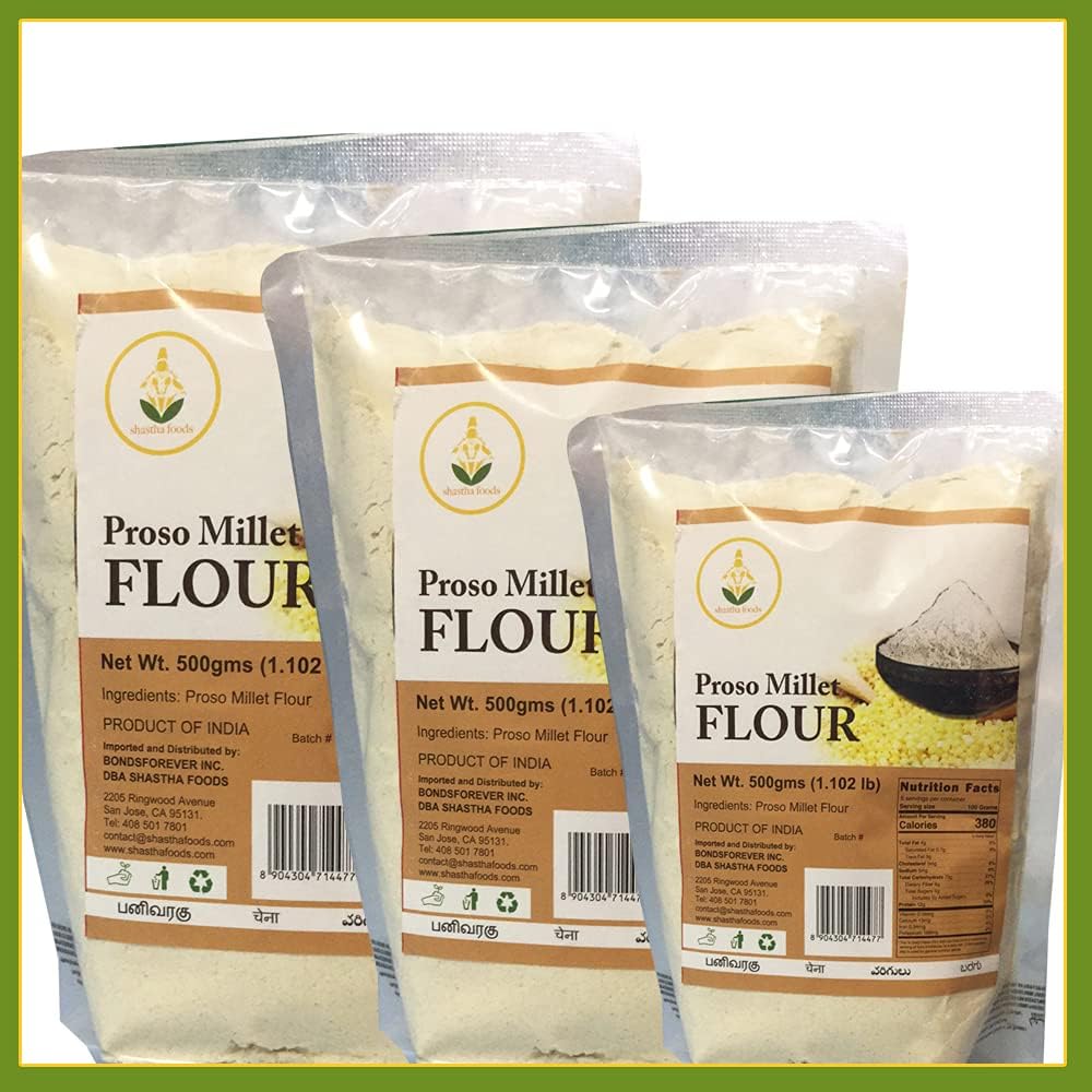 Shastha Proso Millet Flour (Pack of 3) Each Pkt 500g (1.1 Lb) B-P