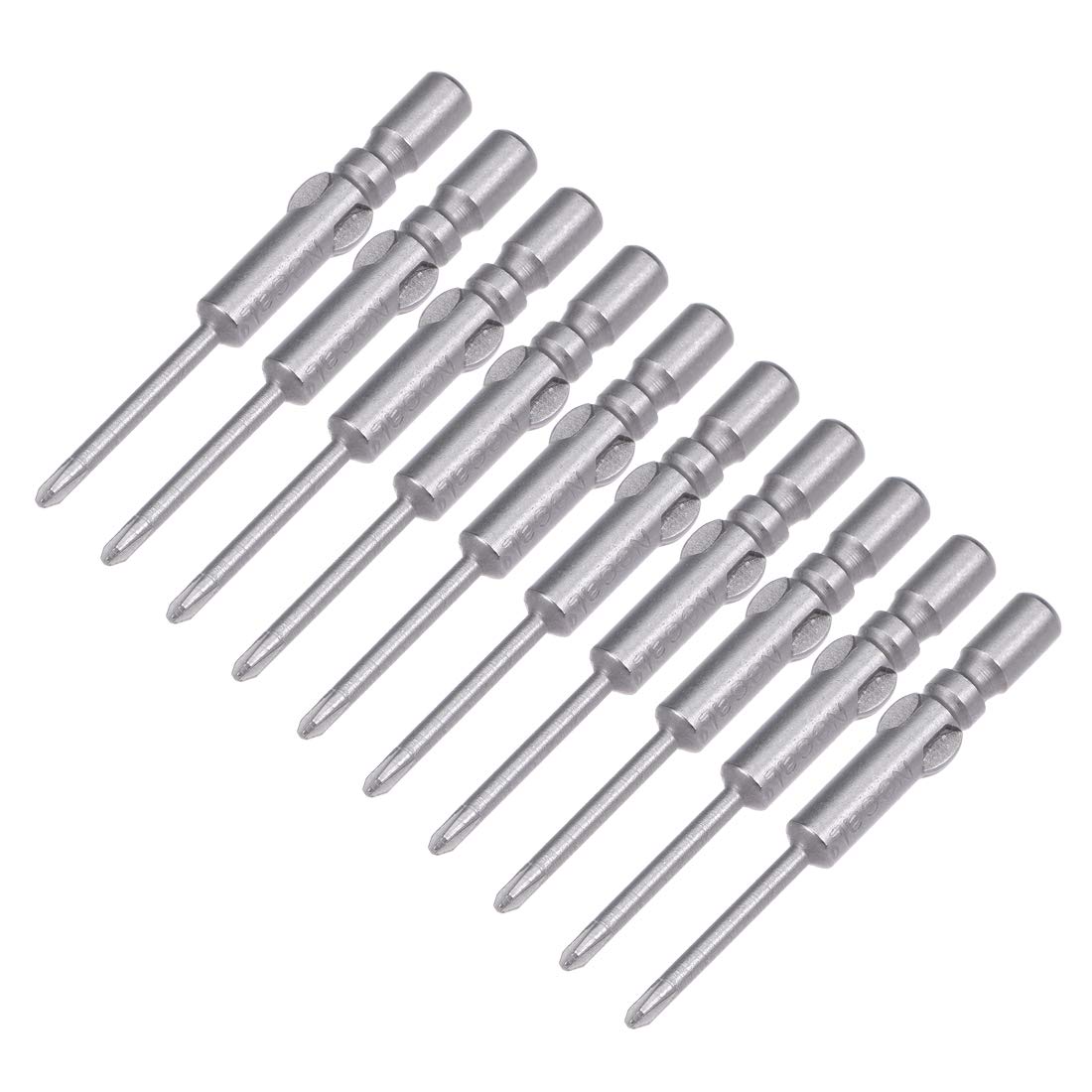 sourcing map 10 Pcs 4mm Round Shank 40mm Length 1.6mm Phillips PH00 Magnetic S2 Screwdriver Bits